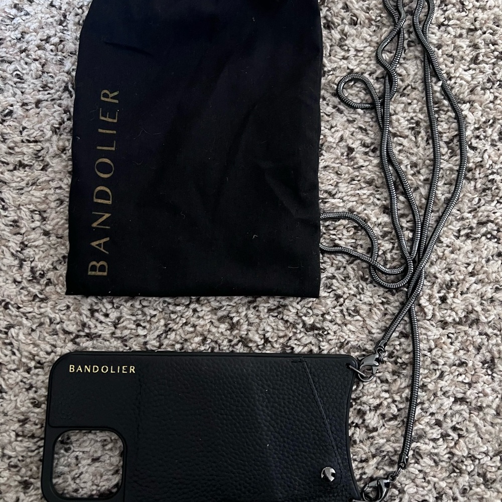 Bandolier Black Phone Case with Strap